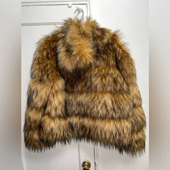 Faux Fur Coat With Hood - Picture 7 of 11